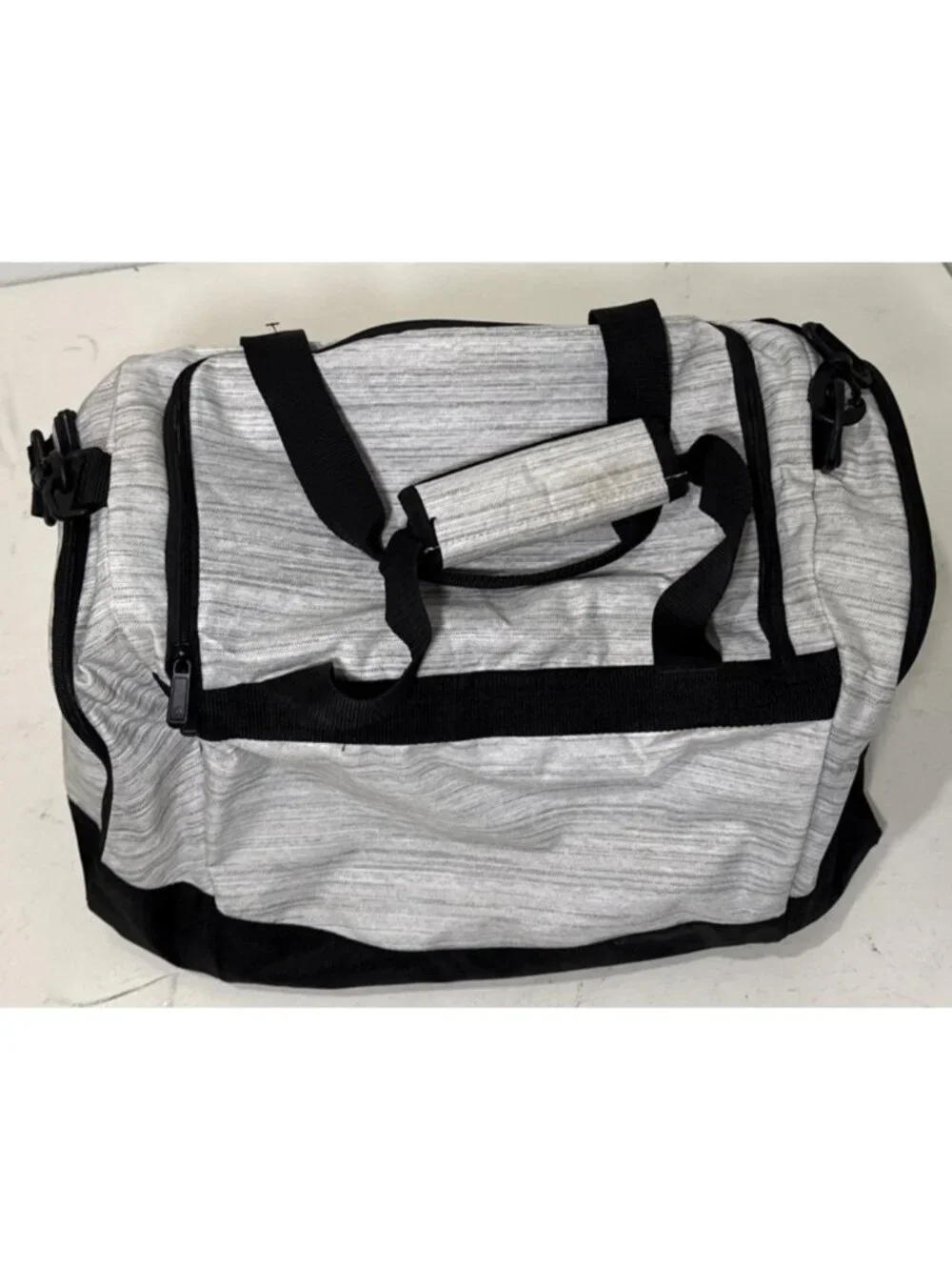 adidas Diablo Small II Duffel Bag 20L Zip Strap White Black Hex Print